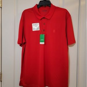 IZOD MEN'S SWING FLEX GOLF SHORT SLEEVE STRETCH POLO SHIRT RED